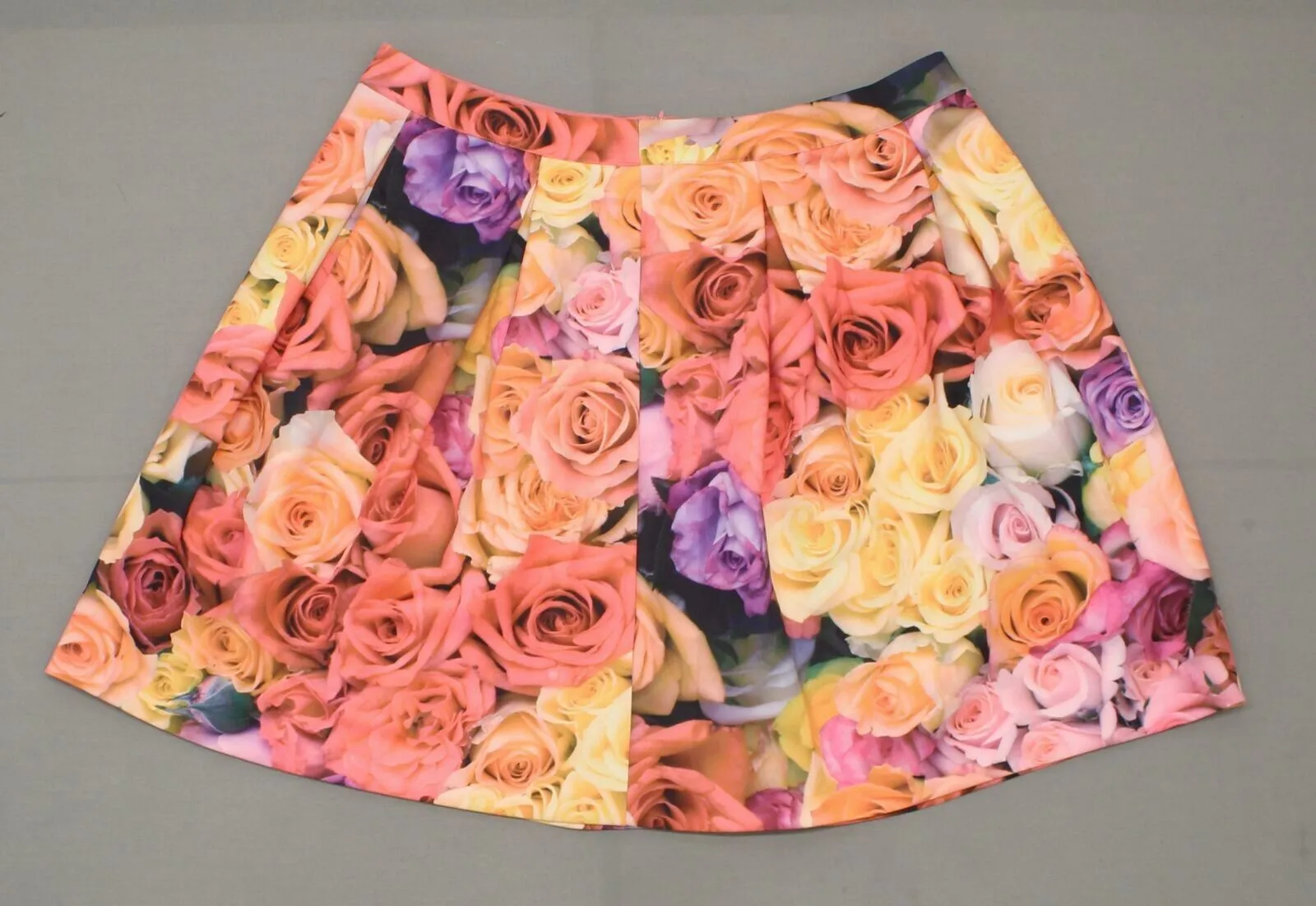 Isaac Mizrahi Live! Photoreal Pink Floral Printed Neoprene Skirt Plus 18W