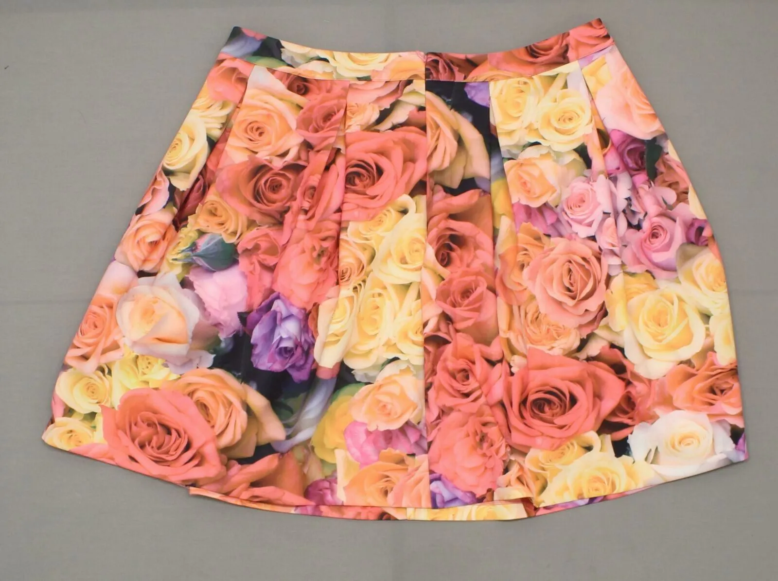 Isaac Mizrahi Live! Photoreal Pink Floral Printed Neoprene Skirt Plus 18W