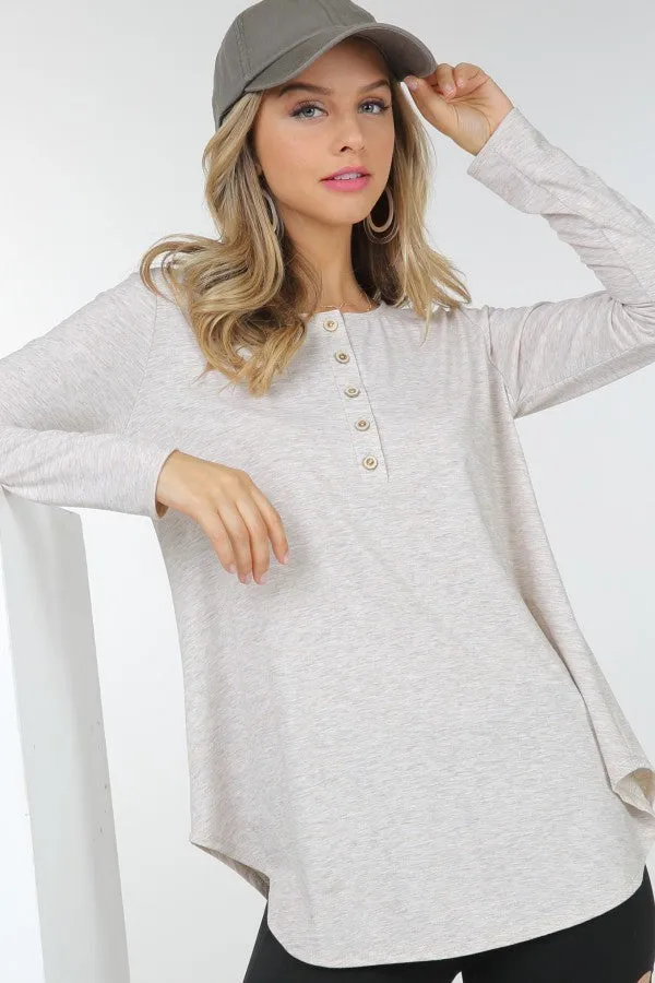 It's a Lounging Kind of Day Long Sleeve Tee in Dusty Cream