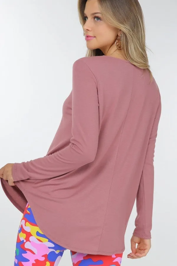It's a Lounging Kind of Day Long Sleeve Tee in Dusty Cream