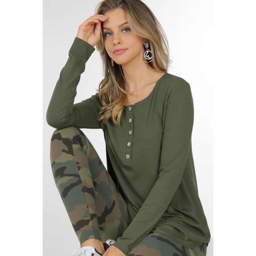 It's a Lounging Kind of Day Long Sleeve Tee in Olive