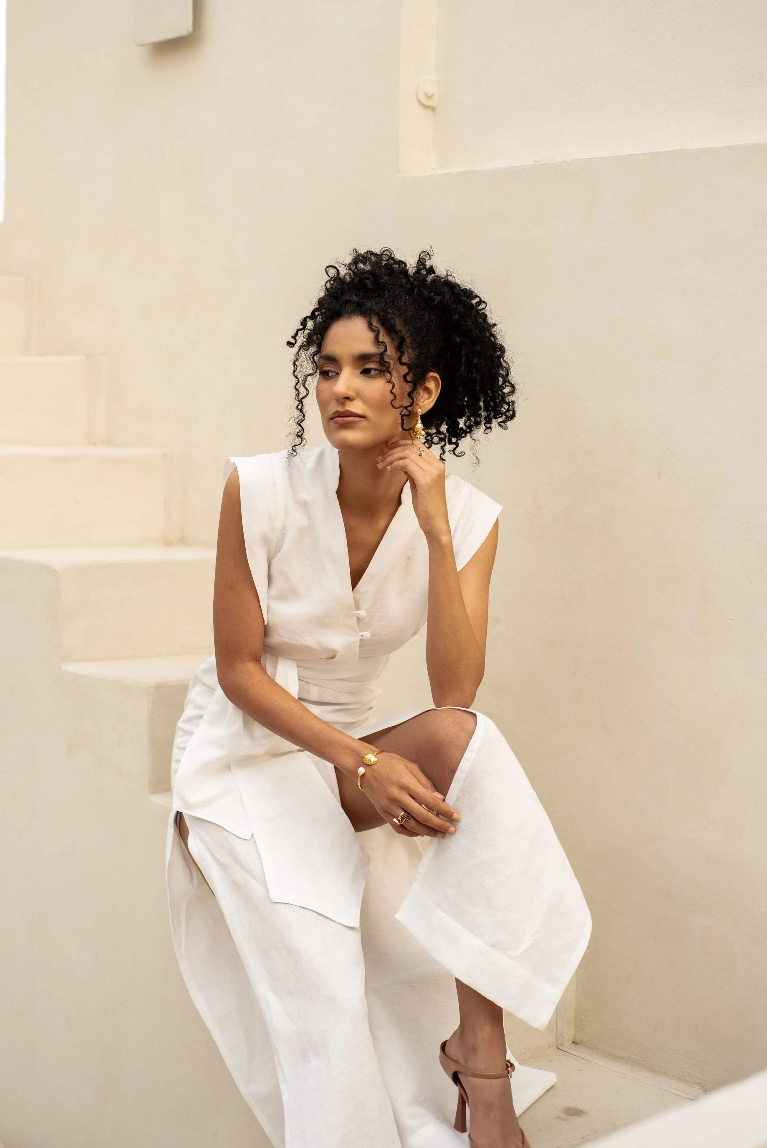 Ivory Linen Dress