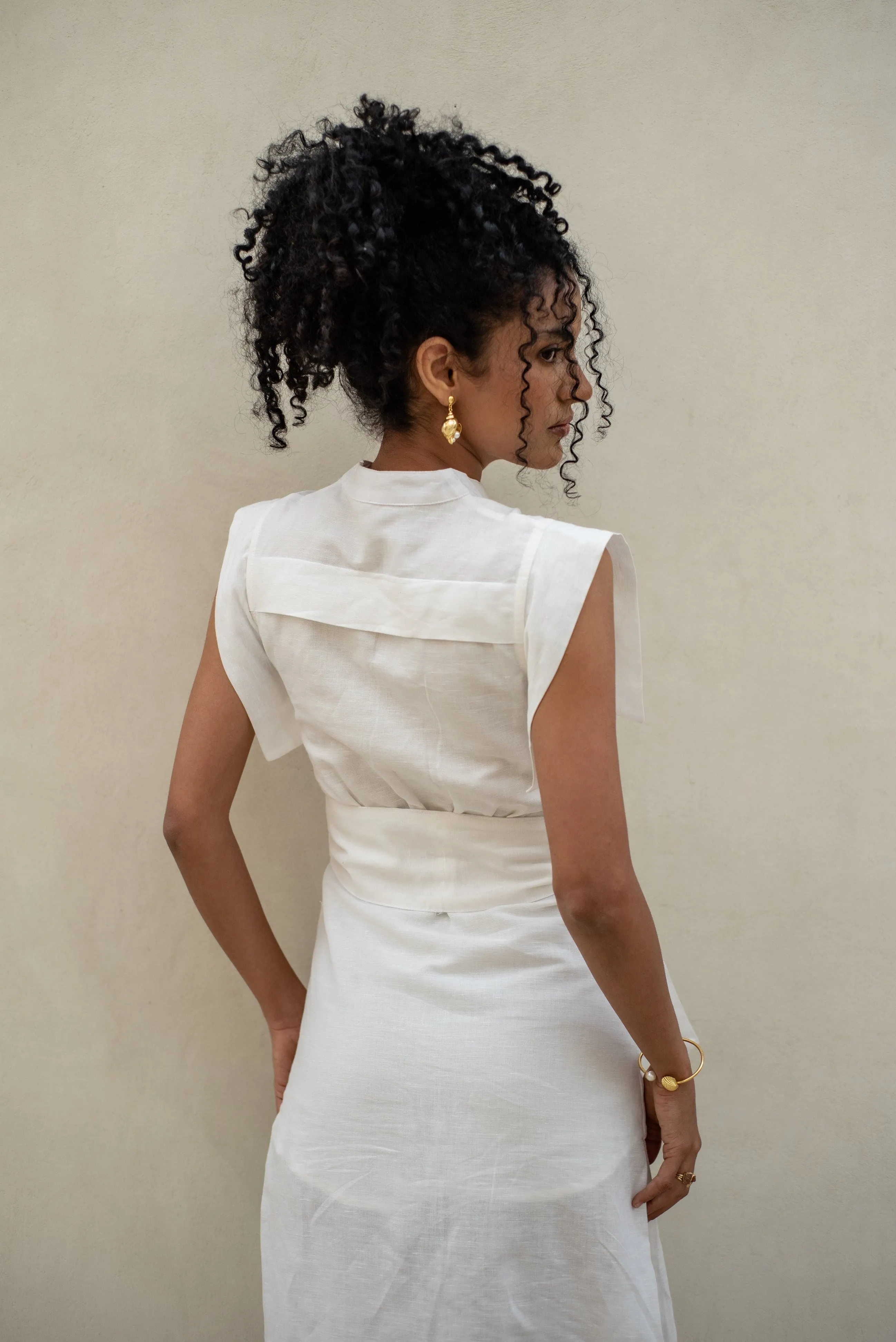 Ivory Linen Dress