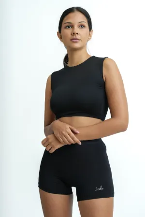 JET BLACK LADIES SHORT SLEEVE TOP