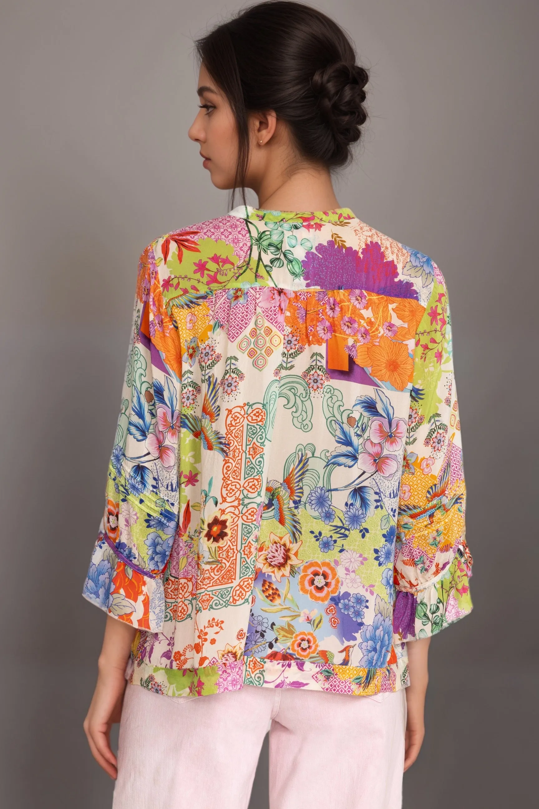 Johnny Was Vacanza Pintuck Blouse C13724B4