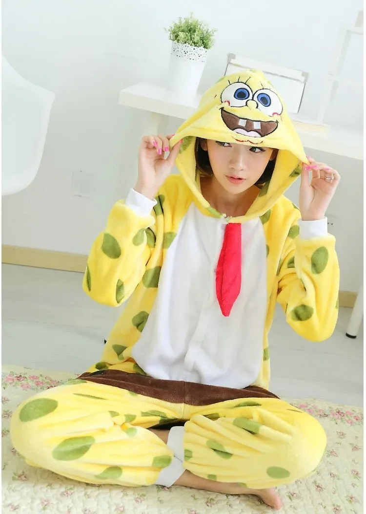 JP Anime Sponge Bob Kigurumi Onesie Pajamas Costume