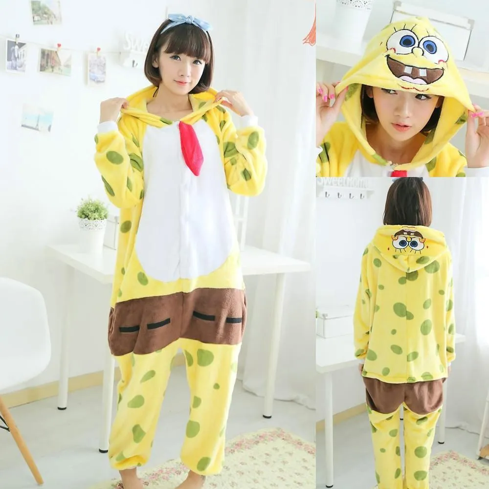 JP Anime Sponge Bob Kigurumi Onesie Pajamas Costume