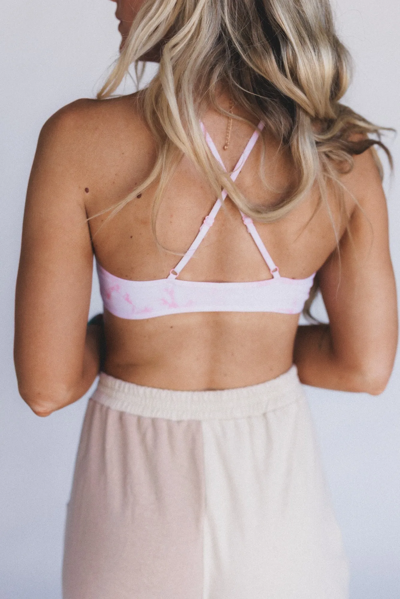 Justina Tie Dye Bralette - Pink