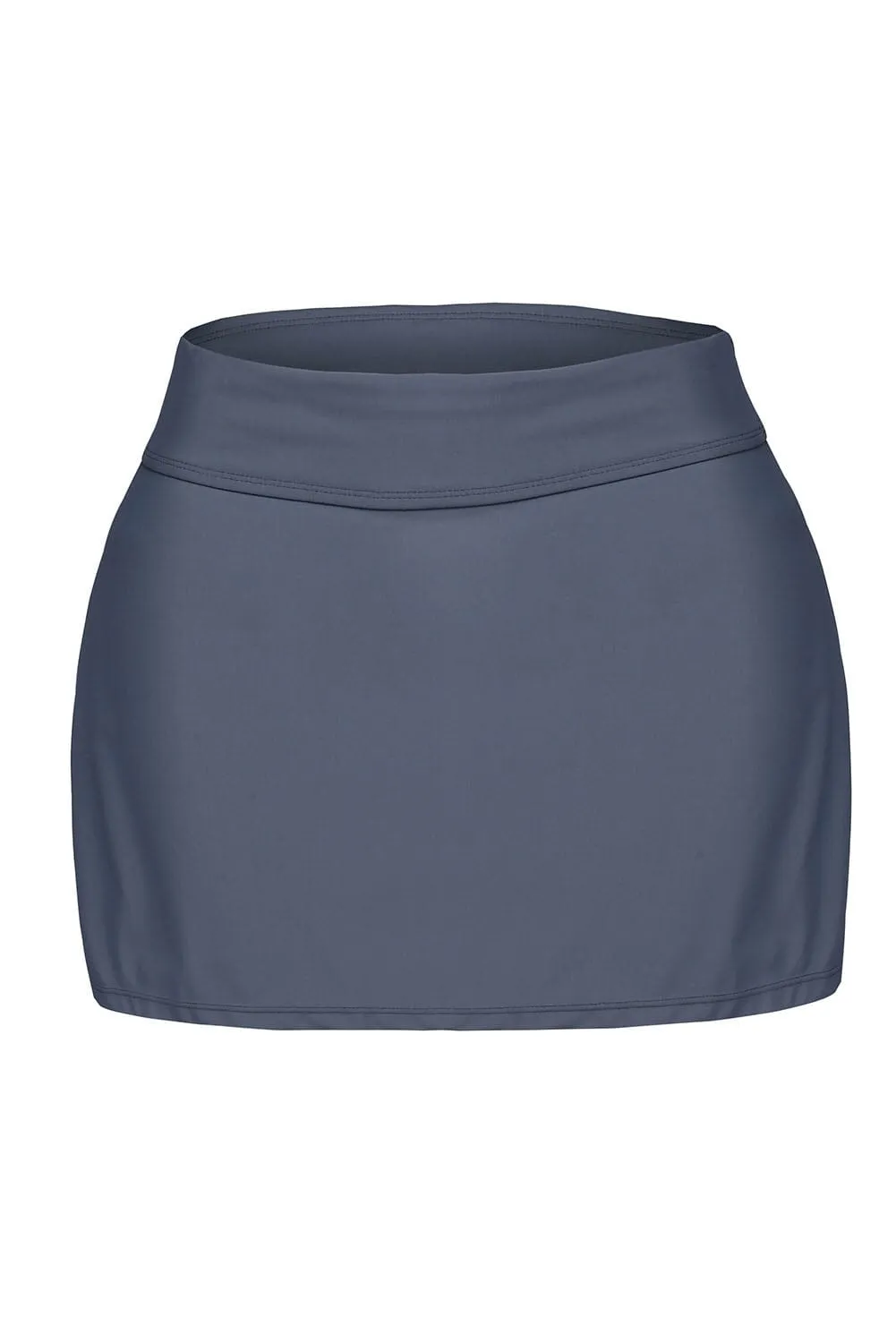 Kalea Boutique Plus Size Grey Skirted Skort Swim Bikini Mini Skirt Bottoms