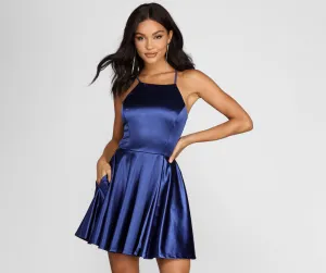 Karine Satin Stylish Party Dress
