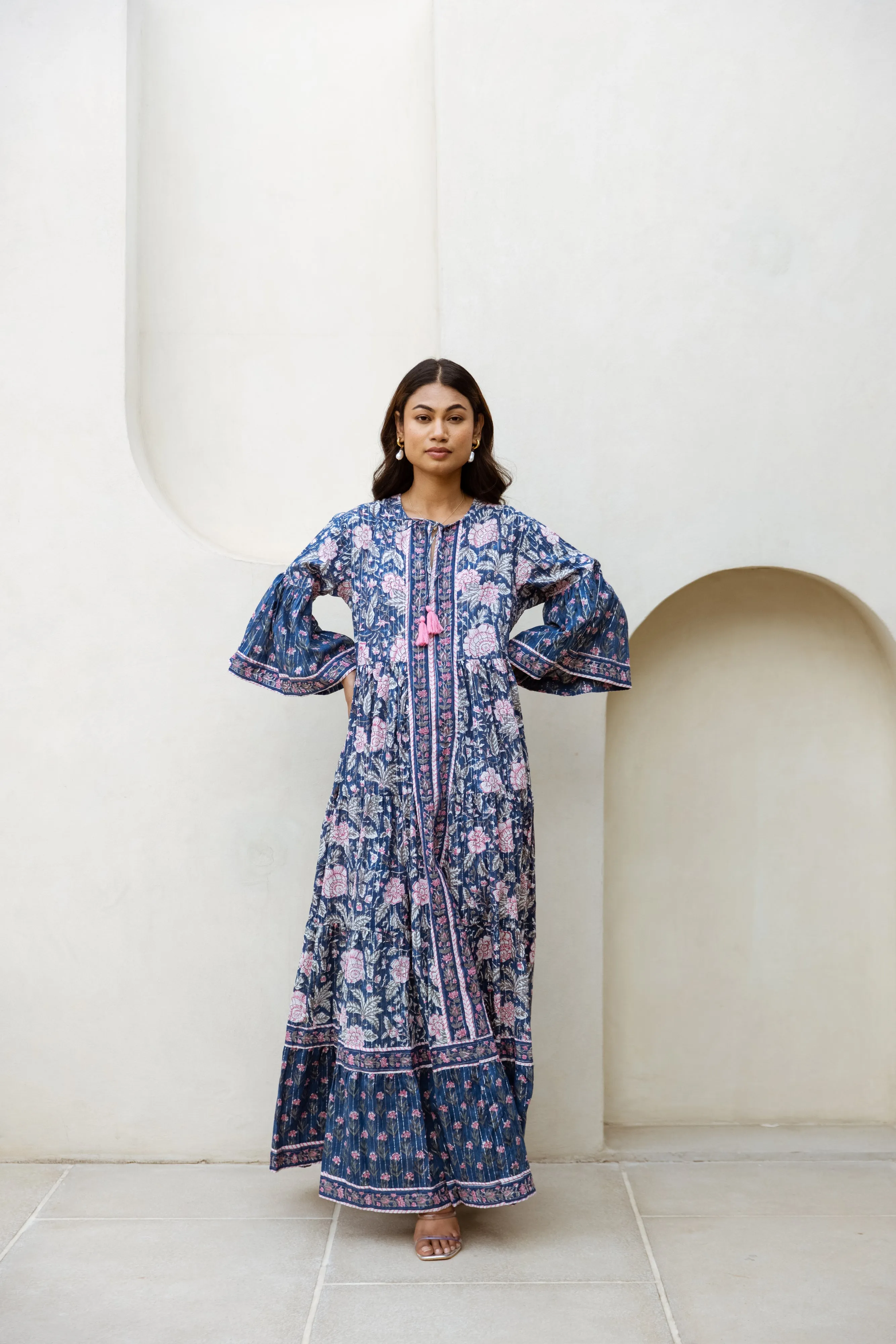 Kevi Lurex Tier Ruffle Dress