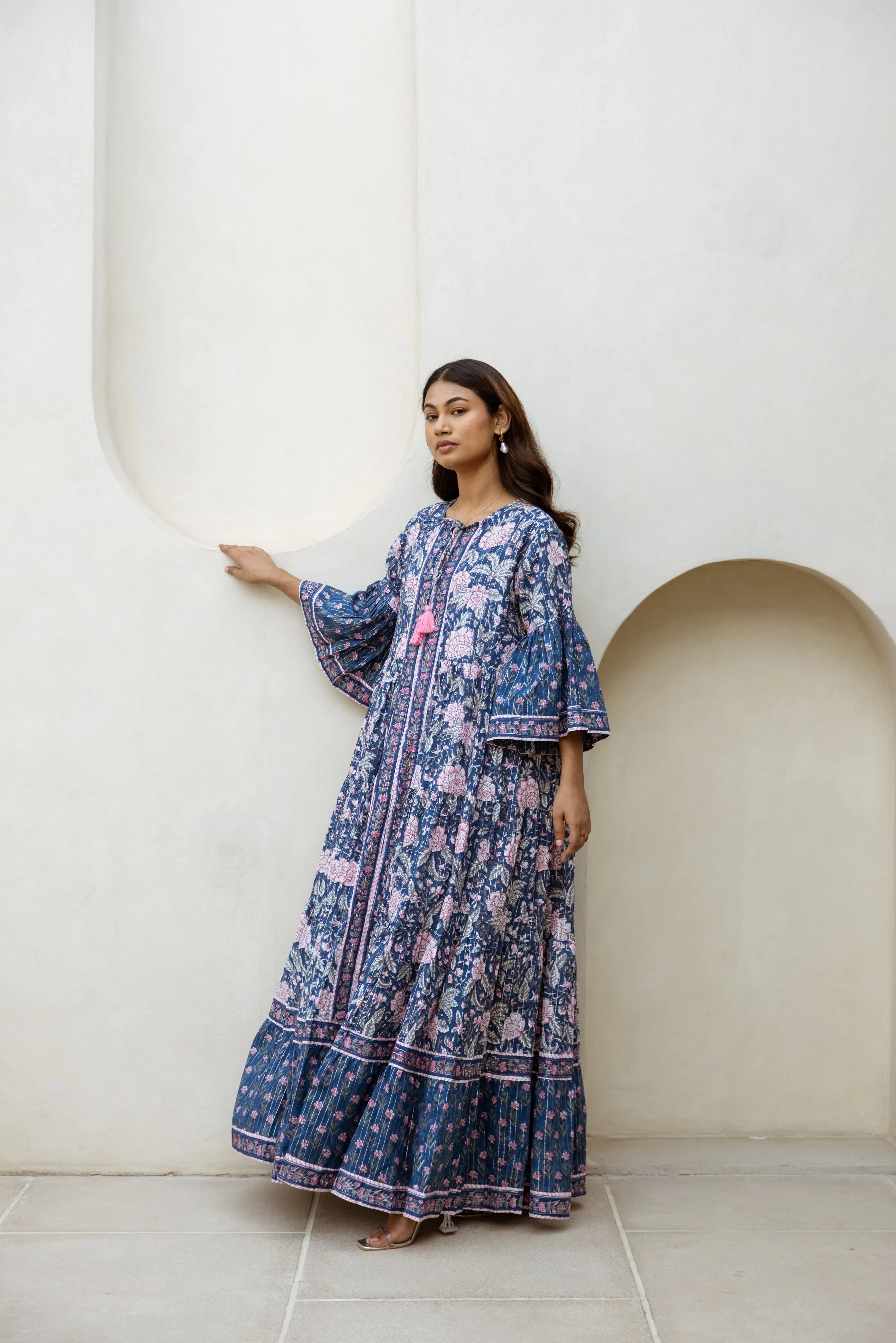 Kevi Lurex Tier Ruffle Dress