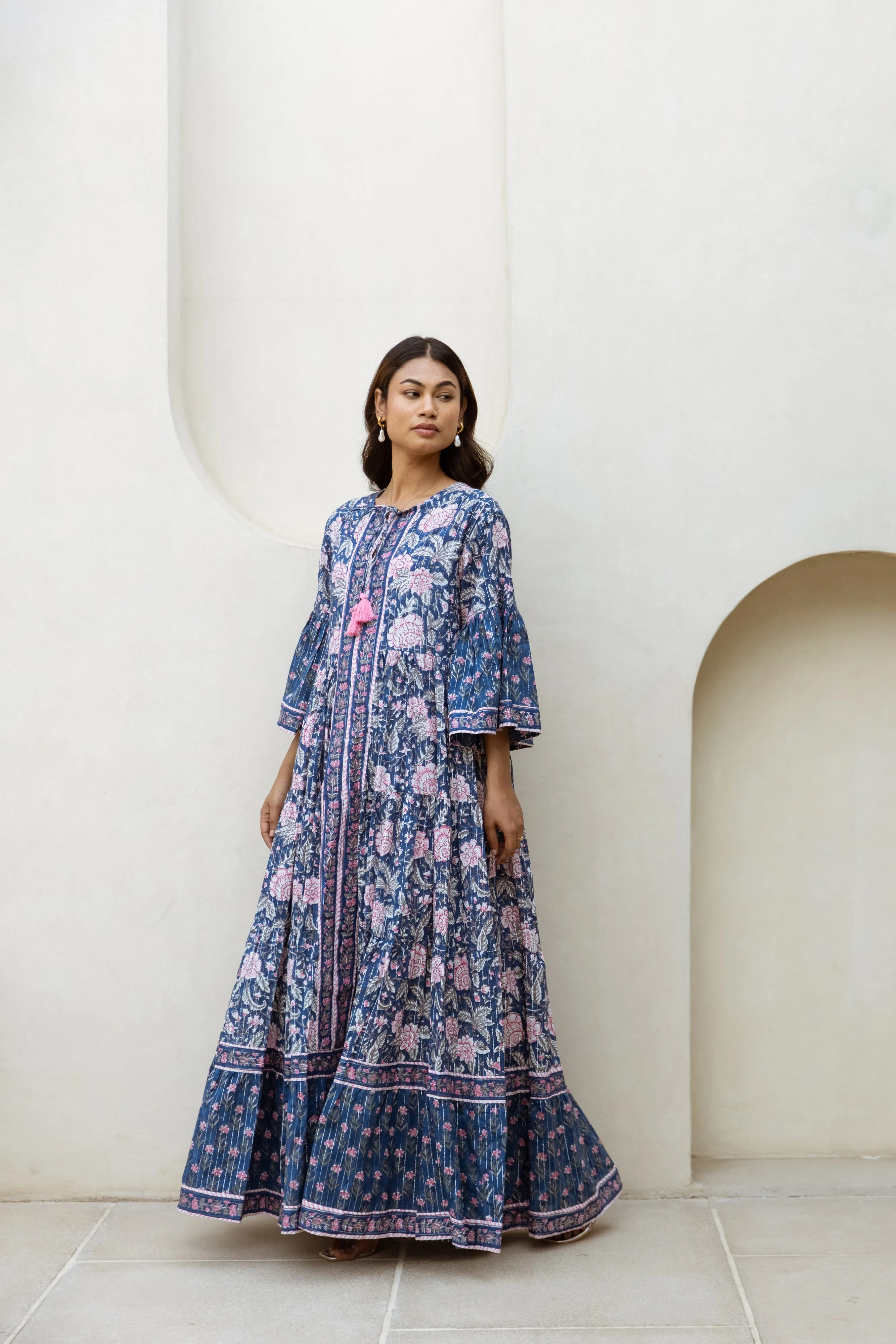 Kevi Lurex Tier Ruffle Dress