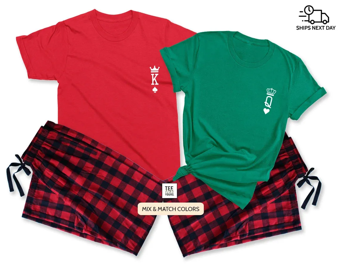 King & Queen - couple matching Christmas pajamas