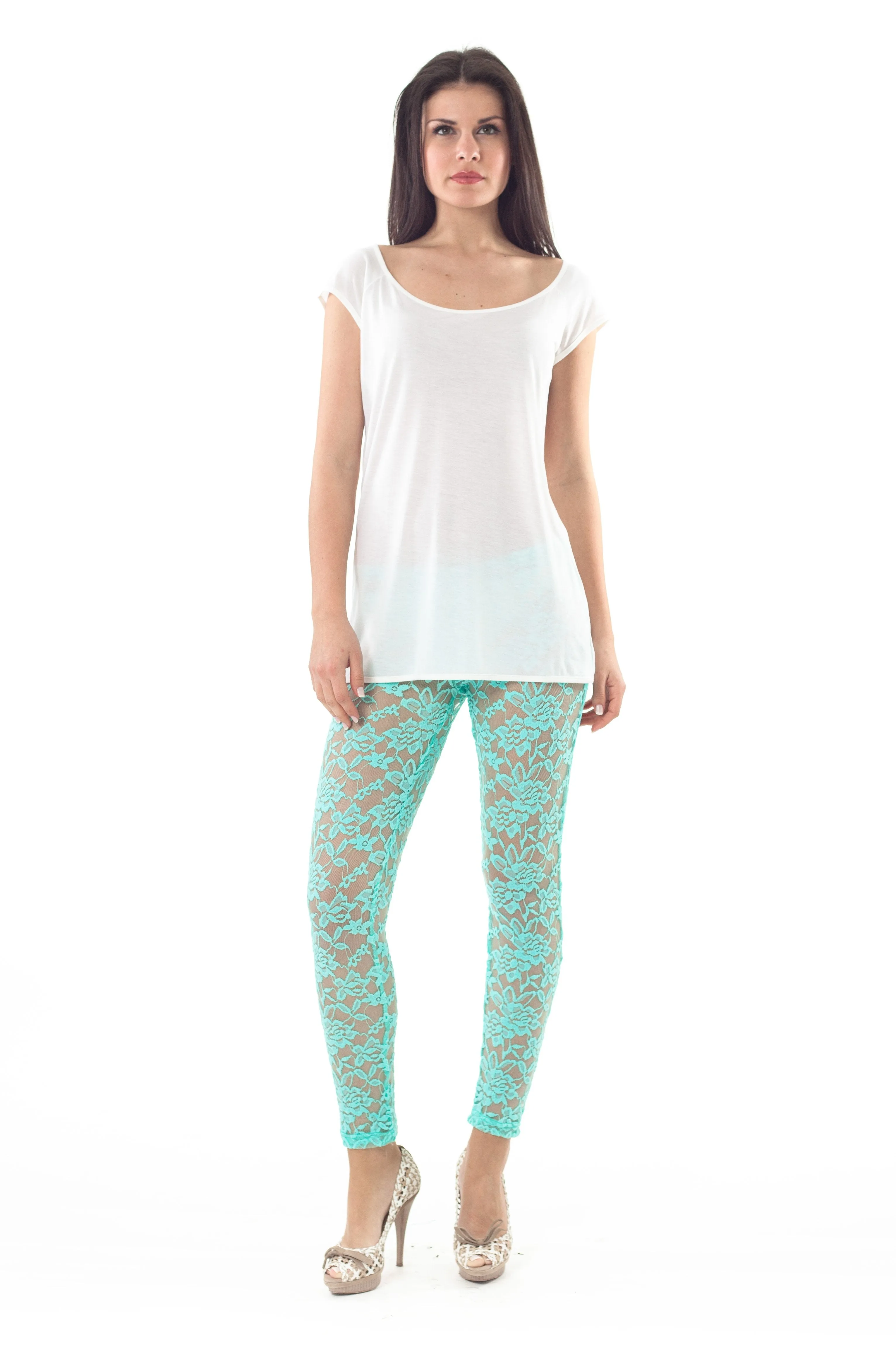 Lace Leggings Light Green