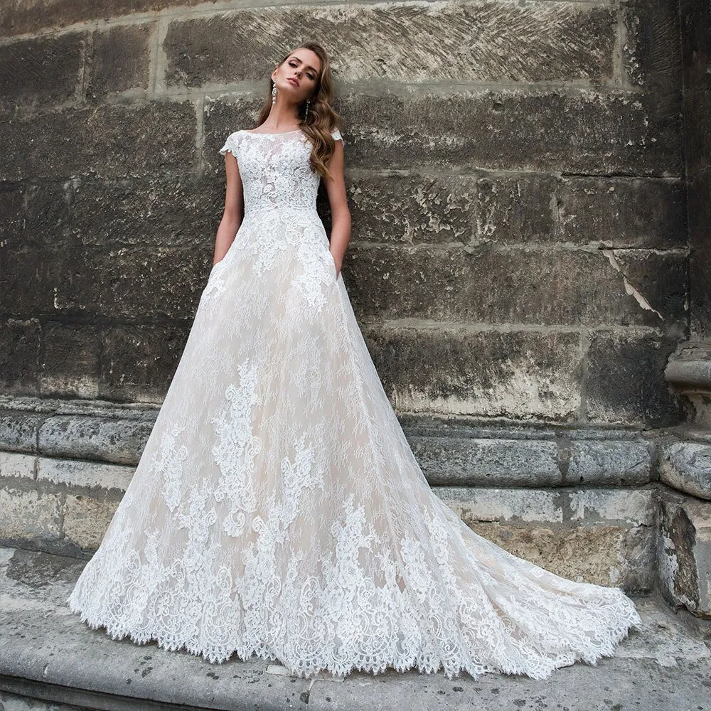 Lace Princess Wedding Dress With Pockets