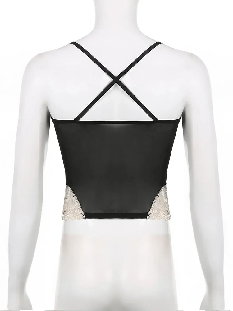 Lace Stitched Tank Tops