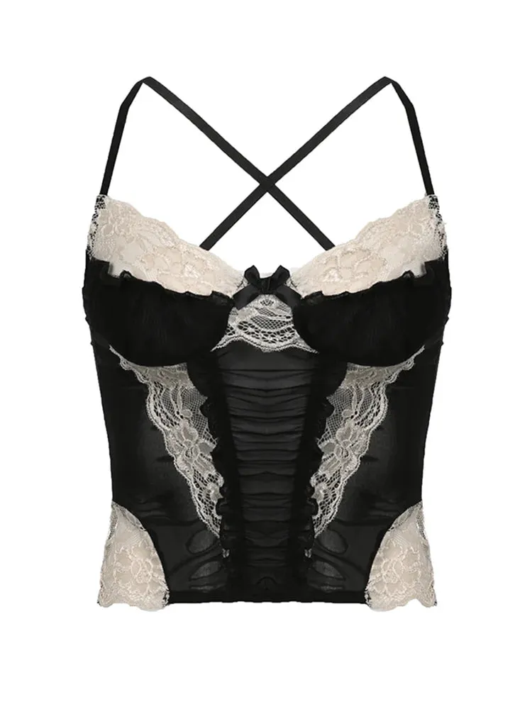 Lace Stitched Tank Tops
