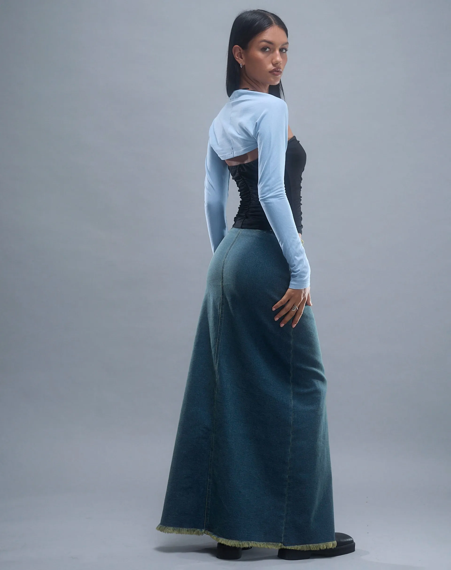 Ladri Shrug Top in Nantucket Blue