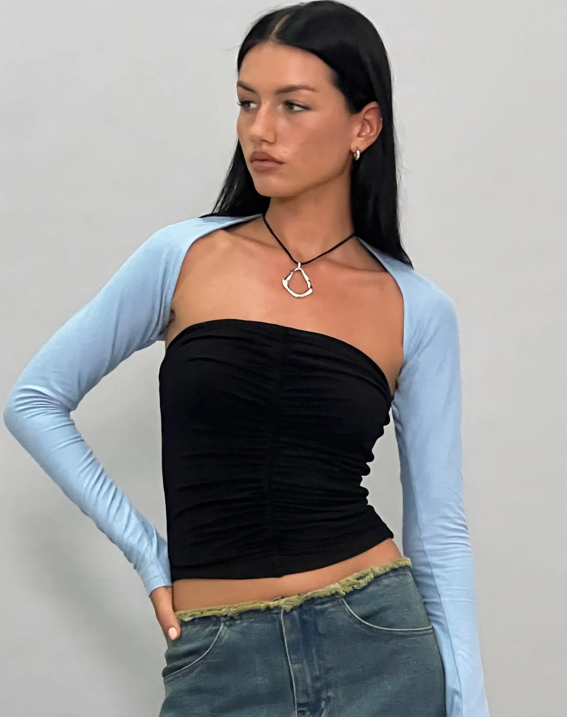 Ladri Shrug Top in Nantucket Blue