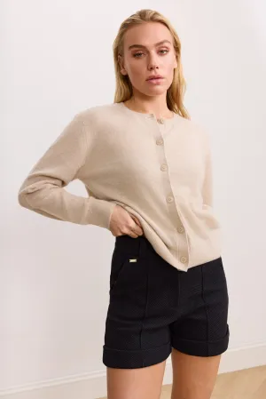 LANA cashmere cardigan - Beige Melange