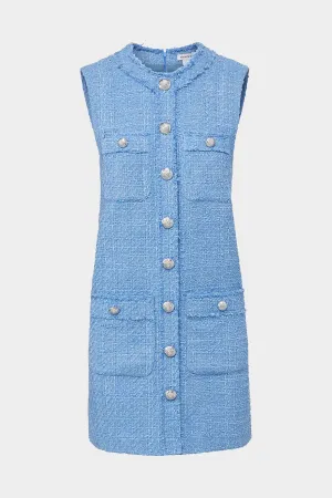 Laurel Tweed Dress in Skylight