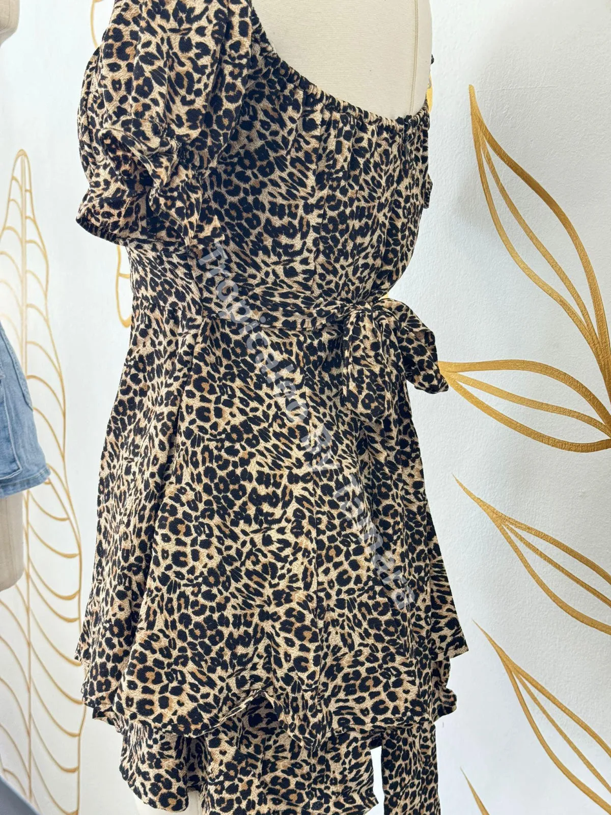 Leopard Chic Ruffle Romper