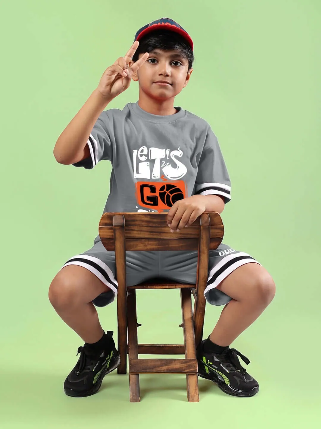 LETS GO PLAY SHORTS FOR BOYS & GIRLS (GREY)