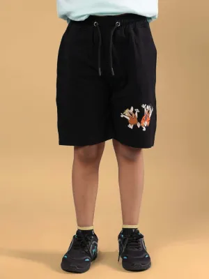 LET'S ROCK SHORTS FOR BOYS & GIRLS (BLACK)