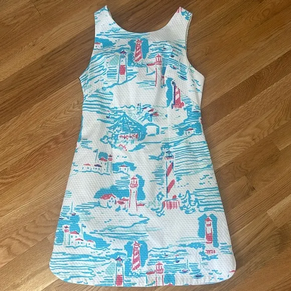 Lilly Pulitzer Delia Shift Dress In Resort White Watch Out, size 0, EUC