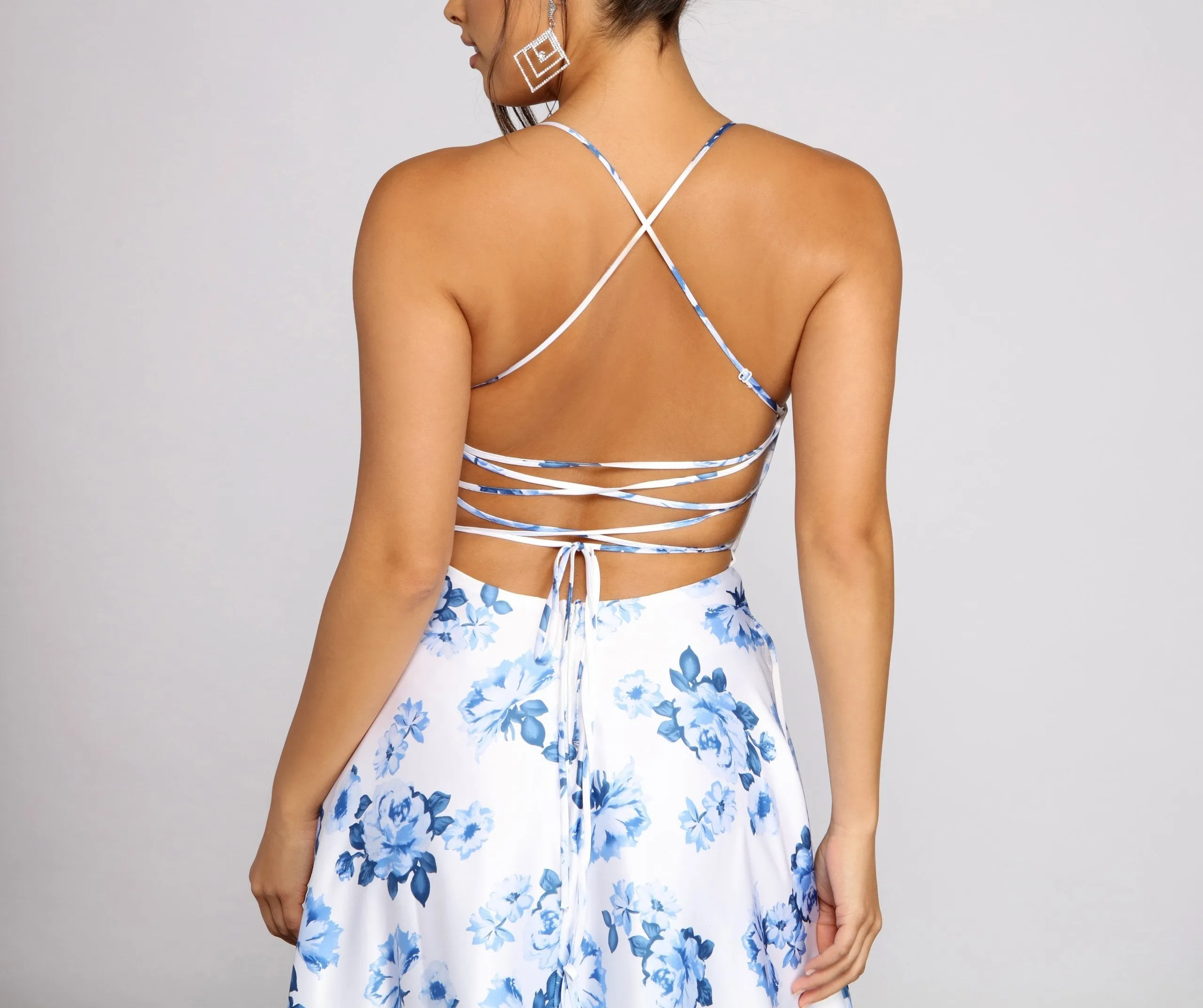 Lindsey Formal Stylish Floral High-Slit Dress
