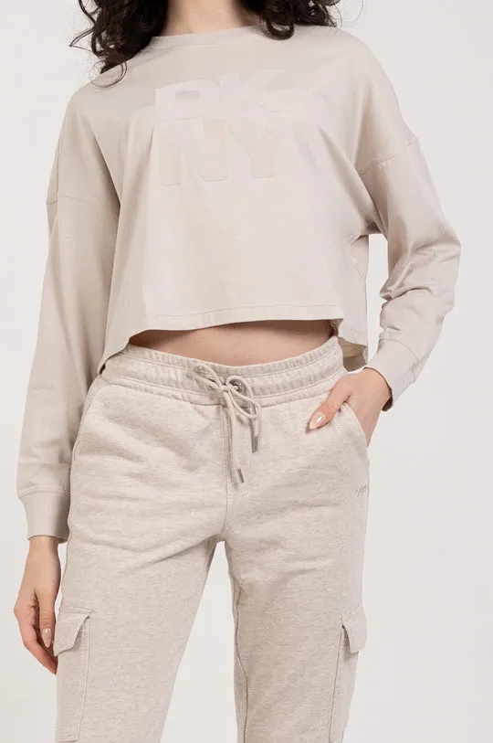 LONG SLEEVE CREW NECK STACKED LOGO TEE