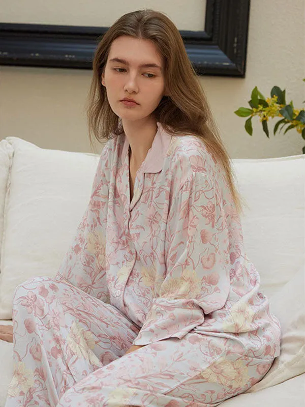 Long Sleeve Floral Printed Pajama Set
