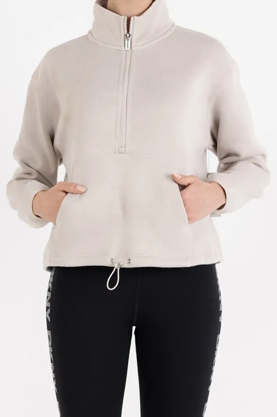 LONG SLEEVE HALF ZIP PULLOVER WITH KANGA POCKET