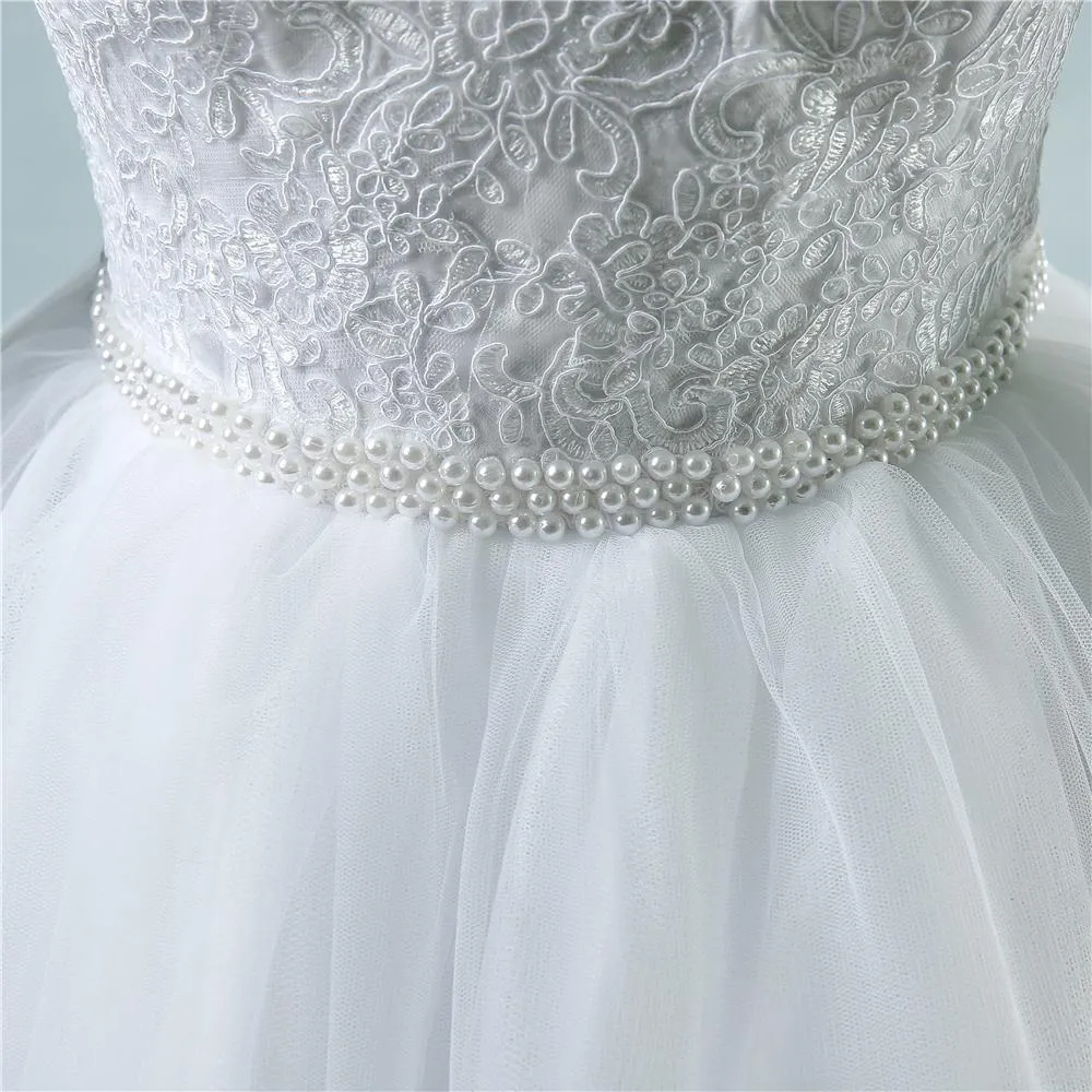 Long Wedding Dress, Tulle Wedding Dress, A-Line Bridal Dress, Spaghetti Straps Wedding Dress, Beach Wedding Dress, Backless Wedding Dress, Deep V-Neck Wedding Dress, LB0447
