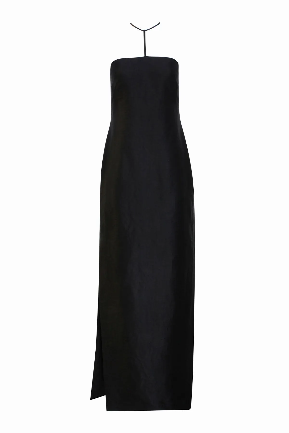 Lou Dress in Shiny Twill Black