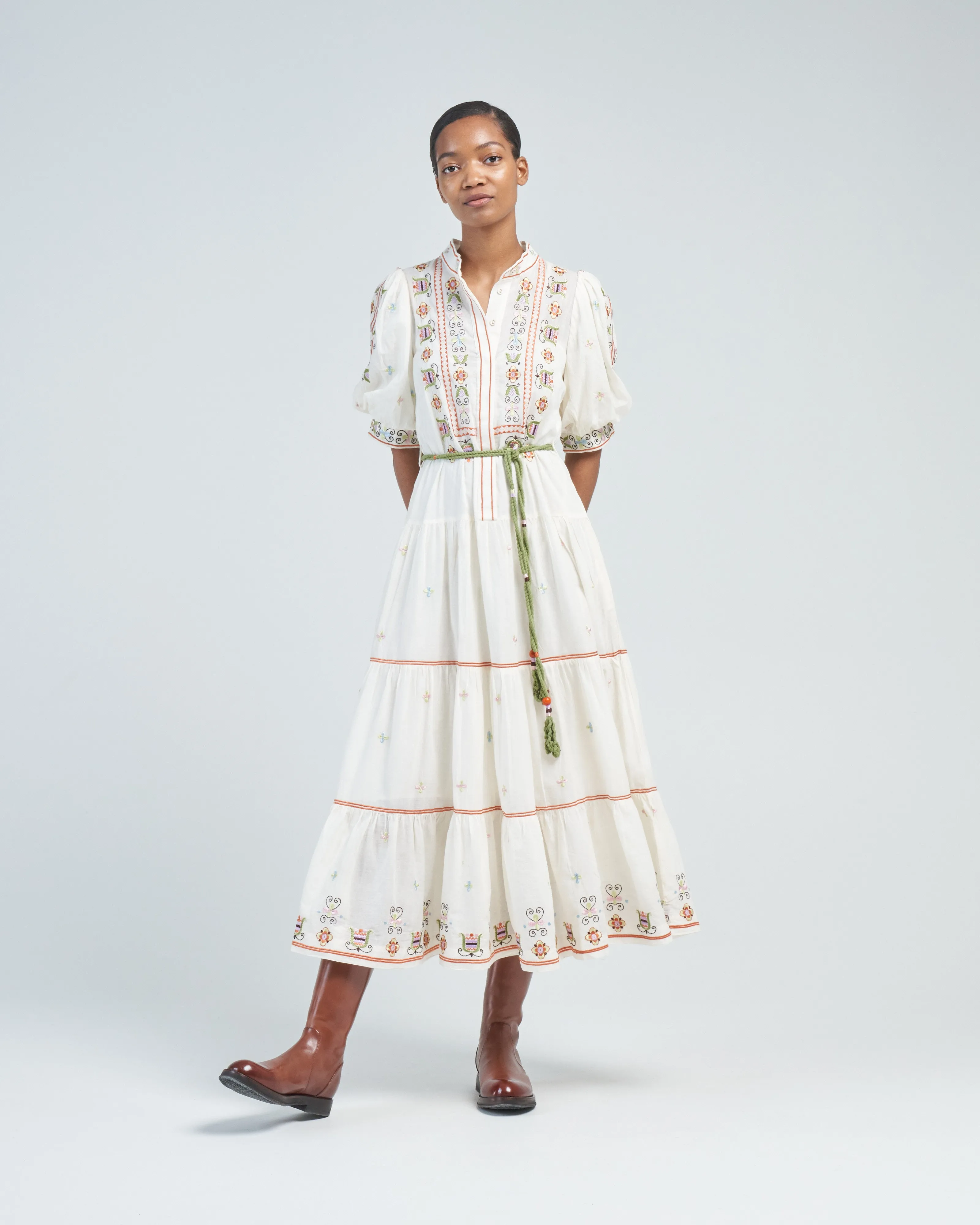 lovella tired midi dress