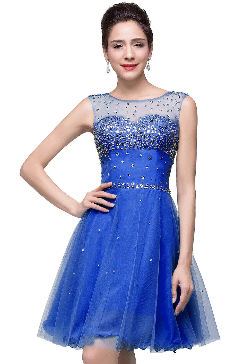 Luxury Elegant Short Homecoming Dresses Vestidos De Fiesta Crystal Formal Party Gowns Vestido De Formatura