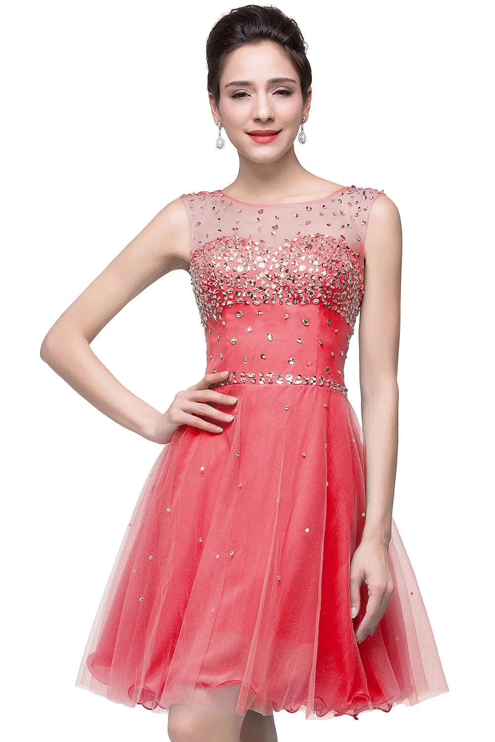 Luxury Elegant Short Homecoming Dresses Vestidos De Fiesta Crystal Formal Party Gowns Vestido De Formatura