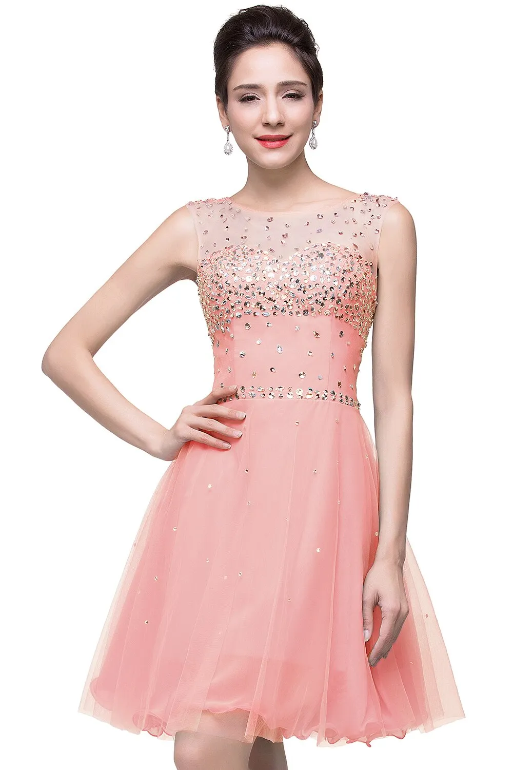 Luxury Elegant Short Homecoming Dresses Vestidos De Fiesta Crystal Formal Party Gowns Vestido De Formatura