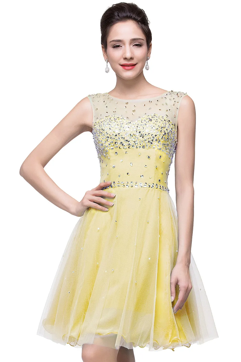 Luxury Elegant Short Homecoming Dresses Vestidos De Fiesta Crystal Formal Party Gowns Vestido De Formatura