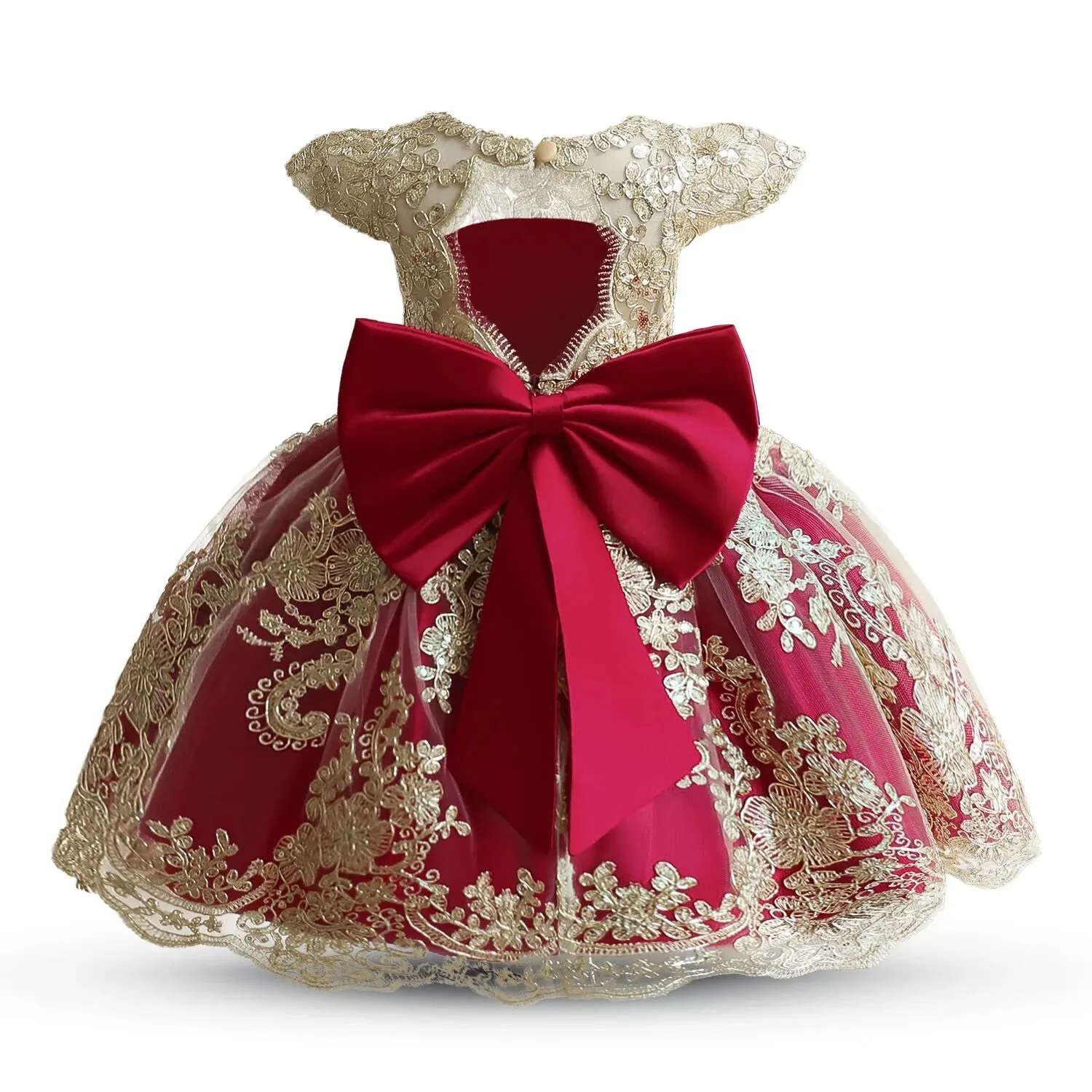 Luxury Golden Lace Princess Dress