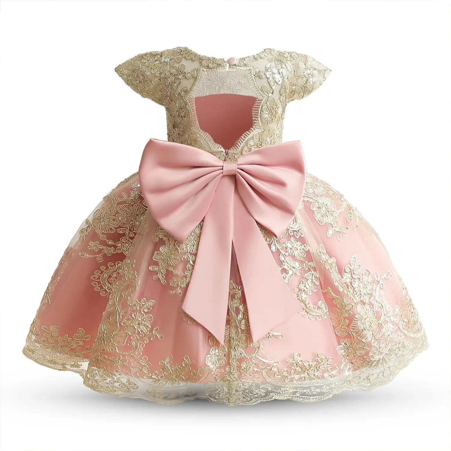 Luxury Golden Lace Princess Dress