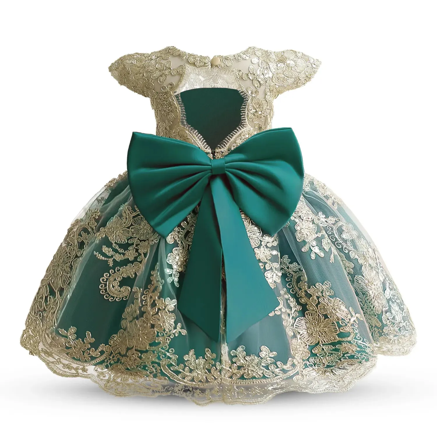 Luxury Golden Lace Princess Dress