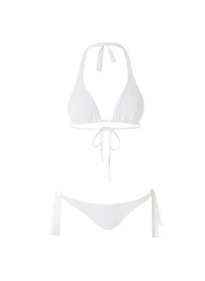 Maldives White Just Married Halterneck Bikini