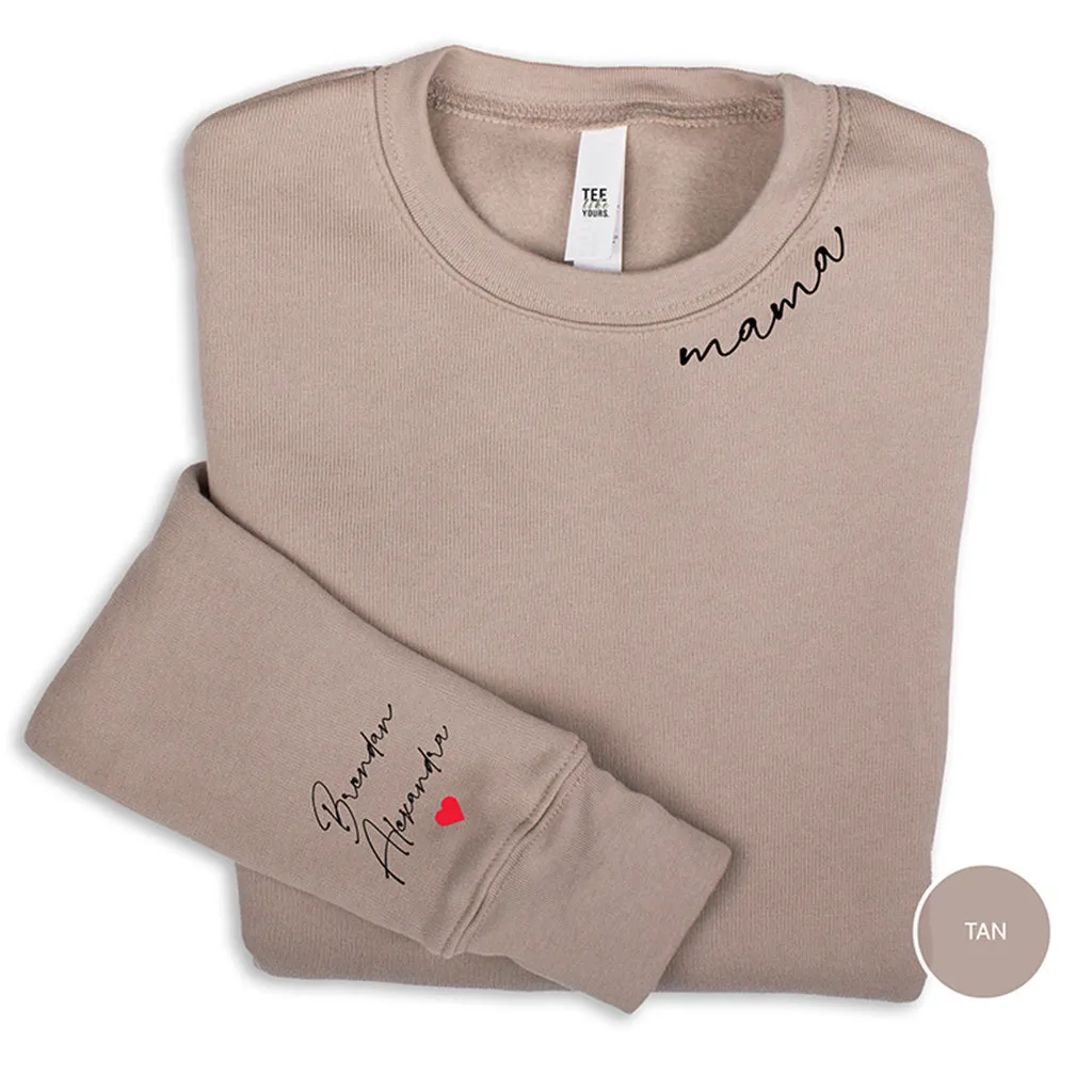 Mama Sweatshirt with Kids Names, Personalized Shirt for Mom, Mama Collar, Gift For New Mom, Personalized Gifts For Mom, Mother's Day Gift| T