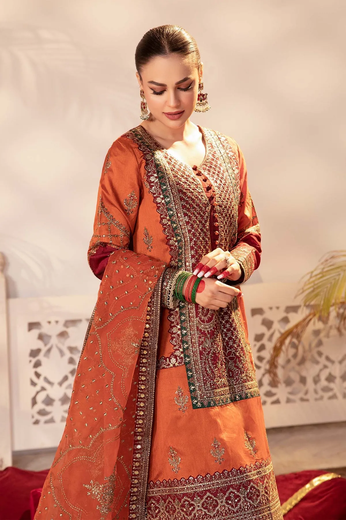 Maria B Pakistani Party Dress in Kameez Gharara Style