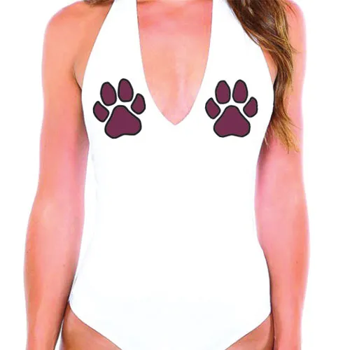 Maroon & Black Paws Bodysuit