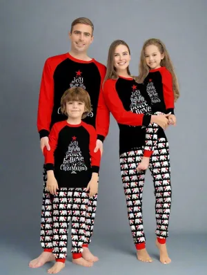Matching Family Christmas Pajamas – Festive "Joy, Love, Peace" Polar Bear Set