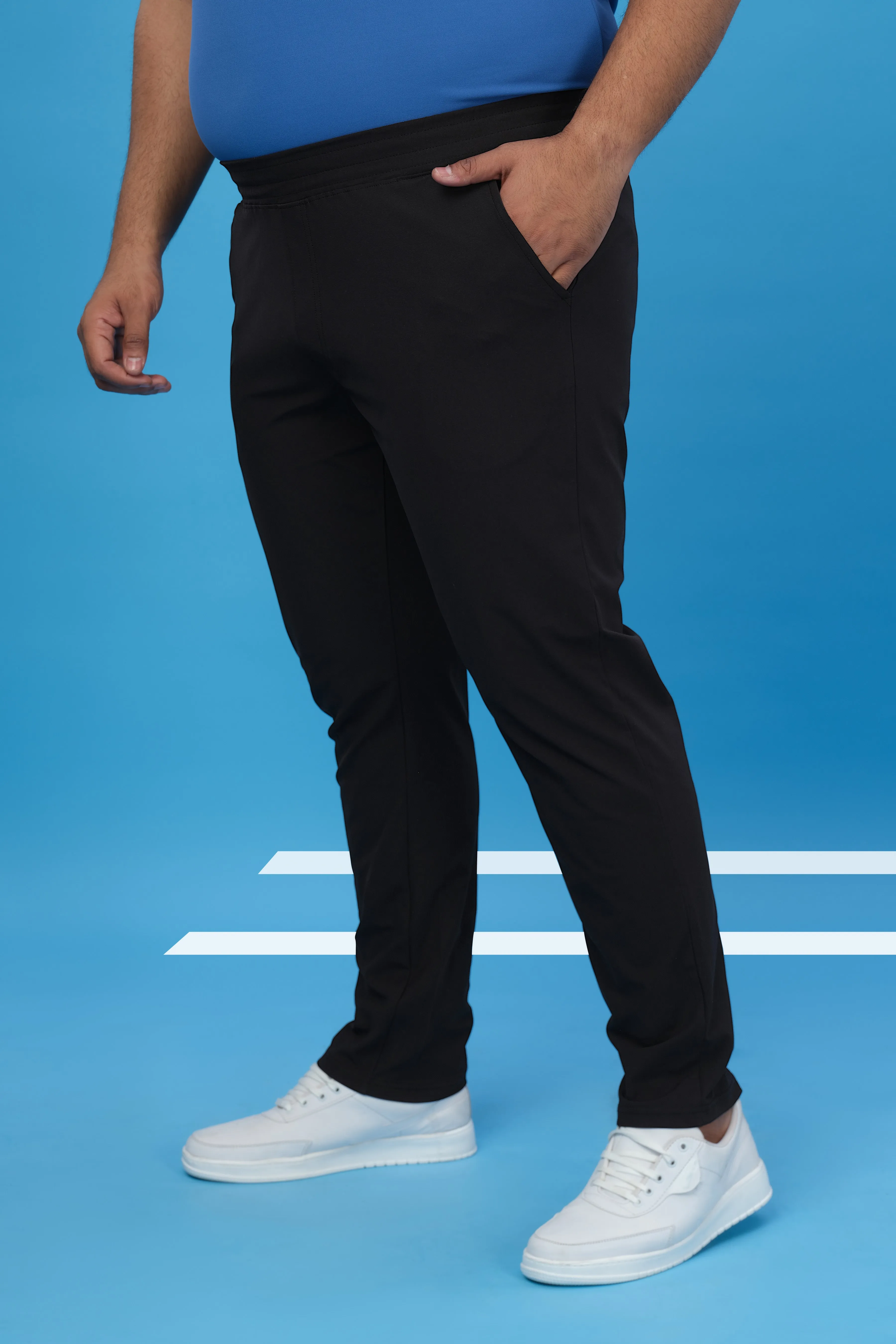 Men Plus Size Solid Relax Fit Trackpants with DURACOOL 
